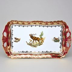 Platter / tray Aida 45 x 25 cm with handles, hunting - ruby, Carlsbad