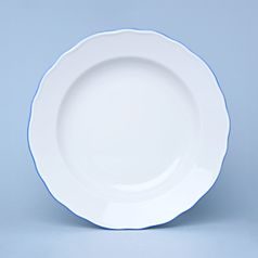 Plate deep 24 cm, White with blue line, Cesky porcelan a.s.