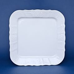 Platter square 26 cm, Thun 1794 Carlsbad porcelain, BERNADOTTE white