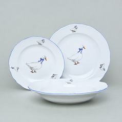 Plate set for 6 persons, Cesky porcelan a.s., Goose