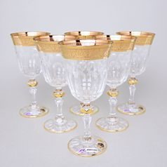 Crystal Glasses Wine Set Romantic - Laura, 6 pcs. 220 ml, Gold, Ales Zverina - AZ Design