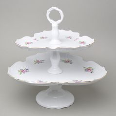 Compartment dish 2 pcs. triangular bowls, v. 35 cm, Thun 1794 Carlsbad Porcelain, BERNADOTTE Meissen Rose