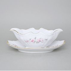 Gold line: Sauce bowl 500 ml, Thun 1794 Carlsbad porcelain, BERNADOTTE roses