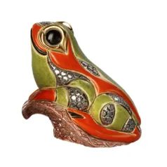 De Rosa - Frog On Leaf, 9 x 8 x 9 cm, Ceramic figure, De Rosa Montevideo