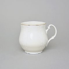 Mug Jonas 310 ml, Thun 1794 Carlsbad porcelain, BERNADOTTE ivory + gold