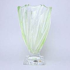 Vase PONTI Light green 33 cm on stand, Bohemia Treasury