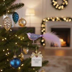 A set of Onion Pattern Christmas Tree Decoration Glass Balls 8 cm + Christmas tree tip, Set 9 pcs.