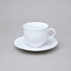 Verona bílá se spodní značkou: Šálek vysoký 190 ml + podšálek 15 cm, G. Benedikt 1882