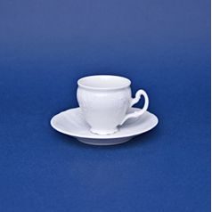 Espresso cup and saucer 75 ml / 12 cm, Thun 1794 Carlsbad porcelain, BERNADOTTE white