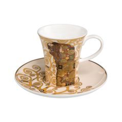 Cup and saucer Gustav Klimt - The Fulfilment, 0,1 l / 12 cm, Fine Bone China, Goebel
