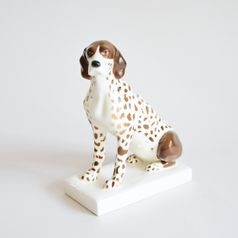 Sitting Dog, 13 x 7 x 19 cm, Porcelain Figures Gläserne Porzellanmanufaktur