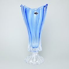 Crystal Vase on Stand - Blue, 40 cm, Aurum Crystal