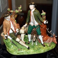 Hunters' breakfast 25 cm, Kurt Steiner, Porcelain Figures Unterweissbacher