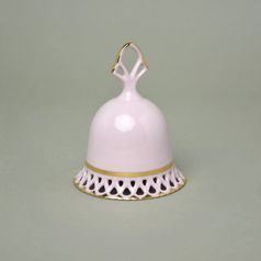 Zvonek 10 cm, Byzant 403, Růžový porcelán z Chodova