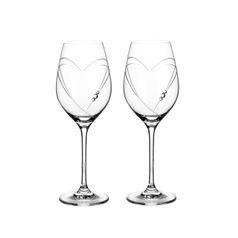Heart - Set of 2 wine glasses 360 ml, Swarovski Crystal, DIAMANTE