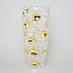 Vase Lisboa 35 cm gold dots - Crystal, Jihlavské sklárny Bohemia 1845