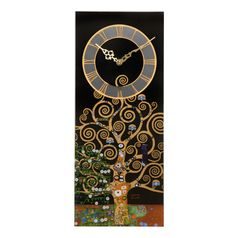 Clock 20 x 48 cm, Glass, Tree of Life, G. Klimt, Goebel Artis Orbis