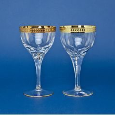 Glasses - Red Wine 250 ml, set 2 pcs., Golden Stripe, 16,5 cm, Milan Mottl