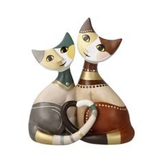 Figurine R. Wachtmeister - Cats Mira a Mio, 12 / 7 / 14 cm, Porcelain, Cats Goebel