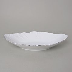 Bread basket 34 cm, Thun 1794 Carlsbad porcelain, BERNADOTTE frost, Platinum line