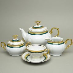 Tea set for 6 pers., Marie Louise 8800501 gold + green, Thun 1794 a.s.