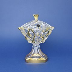 Dose on stand 23 cm (footed box) Rhapsody 23 cm gold decor, RoyalCrystal