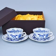 Šálek a podšálek C/1 + ZC1 (zrcadlový podšálek), 200 ml / 15,5 cm na čaj, 2 ks., Praha, dárková krabička, Cibulák, originální