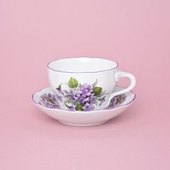 Cup + saucer B + B, 210 ml / 14 cm coffee, violet, Český porcelán a.s.