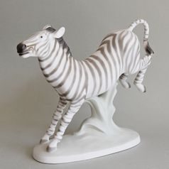 Zebra, 29,5 x 25,5 x 11,5 cm, Pastel, Porcelánové figurky Duchcov