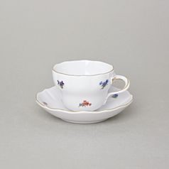 Šálek a podšálek A/1 + A/1, 120 ml + 13 cm na malé kavčo, Rakouská házenka, Český porcelán a.s.