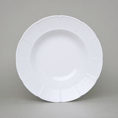 Plate deep 23 cm, Thun 1794 Carlsbad porcelain, Natalie white
