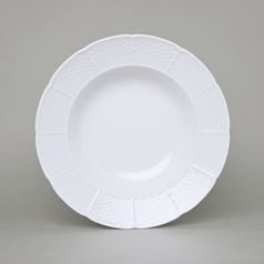 Plate deep 23 cm, Thun 1794 Carlsbad porcelain, Natalie white