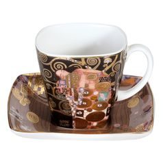 Cup and saucer Gustav Klimt - Fulfilment, 0,1 l / 9 cm, Porcelain, G. Klimt, Goebel