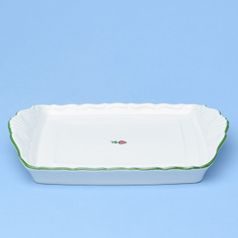 Máslenka spodek (tácek na 250 g máslo) 14 x 19 cm, Verona červený kvítek + zelená, G. Benedikt 1882