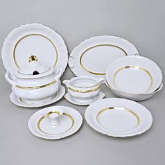 Dining set for 6 persons, Sonata, gold braid, Leander 1907