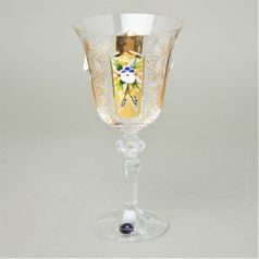 Wine cut glass Goblet 18,2 cm - 6 pcs. set, platinum + Enamel, Jahami Bohemia