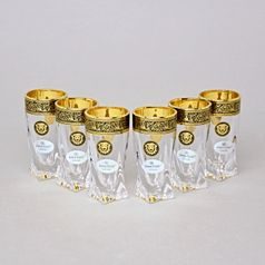 Astra Gold: Likérka 50 ml, 6 ks., křišťál, Quadro, Lilit a Leo Golden Black dekor