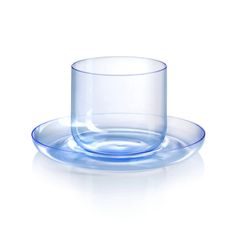 Cup 265 ml + saucer 135 mm DROP for cappuccino, Light Blue, Kvetna 1794 Glassworks