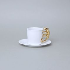 Espresso Cup and Saucer, ZOO Chameleon, 80 ml, GOLD, Goldfinger Porcelain