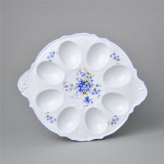 Egg platter 26 x 22 cm for 8 eggs, Thun 1794 Carlsbad porcelain, BERNADOTTE Forget-me-not-flower