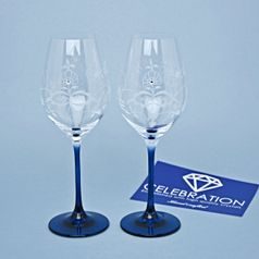 Celebration - Cibulák - Broušené skleničky na bílé víno 360 ml, 2 ks + krystaly Swarovski