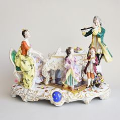 Koncertní skupina, 28 x 27 x 38 cm, Porcelánové figurky Gläserne Porzellanmanufaktur