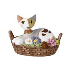 Figurine R. Wachtmeister - Cat Luogo accogliente, 10,5 / 7 / 8 cm, Porcelain, Cats Goebel