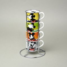 Sada 4 espresso šálků (80 ml) Mickey Mouse, porcelán, EGAN