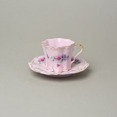 Cup 100 ml and saucer mocca 130 mm, Olga 515, Rose china Chodov
