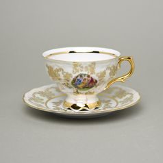 Cup tea 230 ml + sacuer 16 cm, footed, Three Graces, Queens Crown porcelain