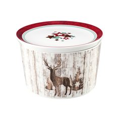 Bowl 14 x 9 cm with lid, LIFE Christmas, Seltmann porcelain