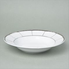 Plate deep 23 cm, Thun 1794 Carlsbad porcelain, Menuet platinum