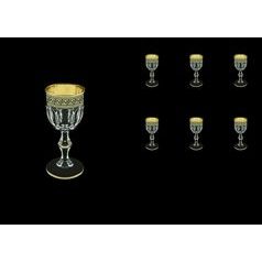 Astra Gold: Liqueur Glass 50 ml, 6 pcs. set, Crystal, Antique Golden Black decor