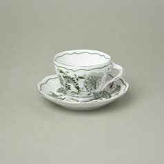 Cup and saucer A + A 0,08 l / 11 cm for mocca (espresso), Original Green Onion Pattern + platinum